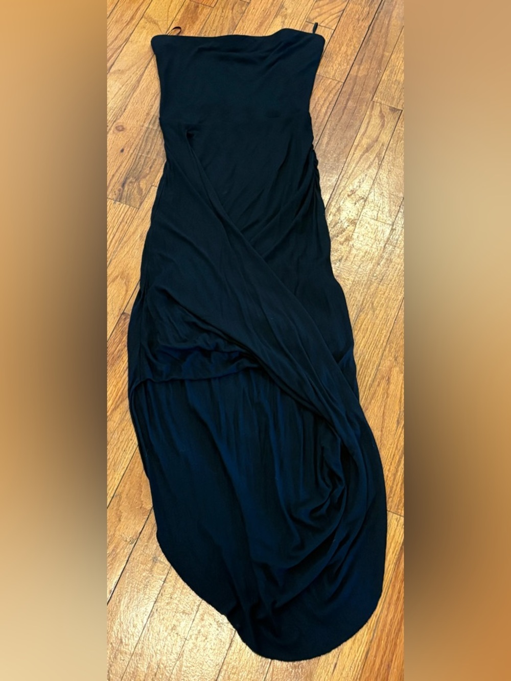 Express Black Strapless Asymmetrical Dress XS